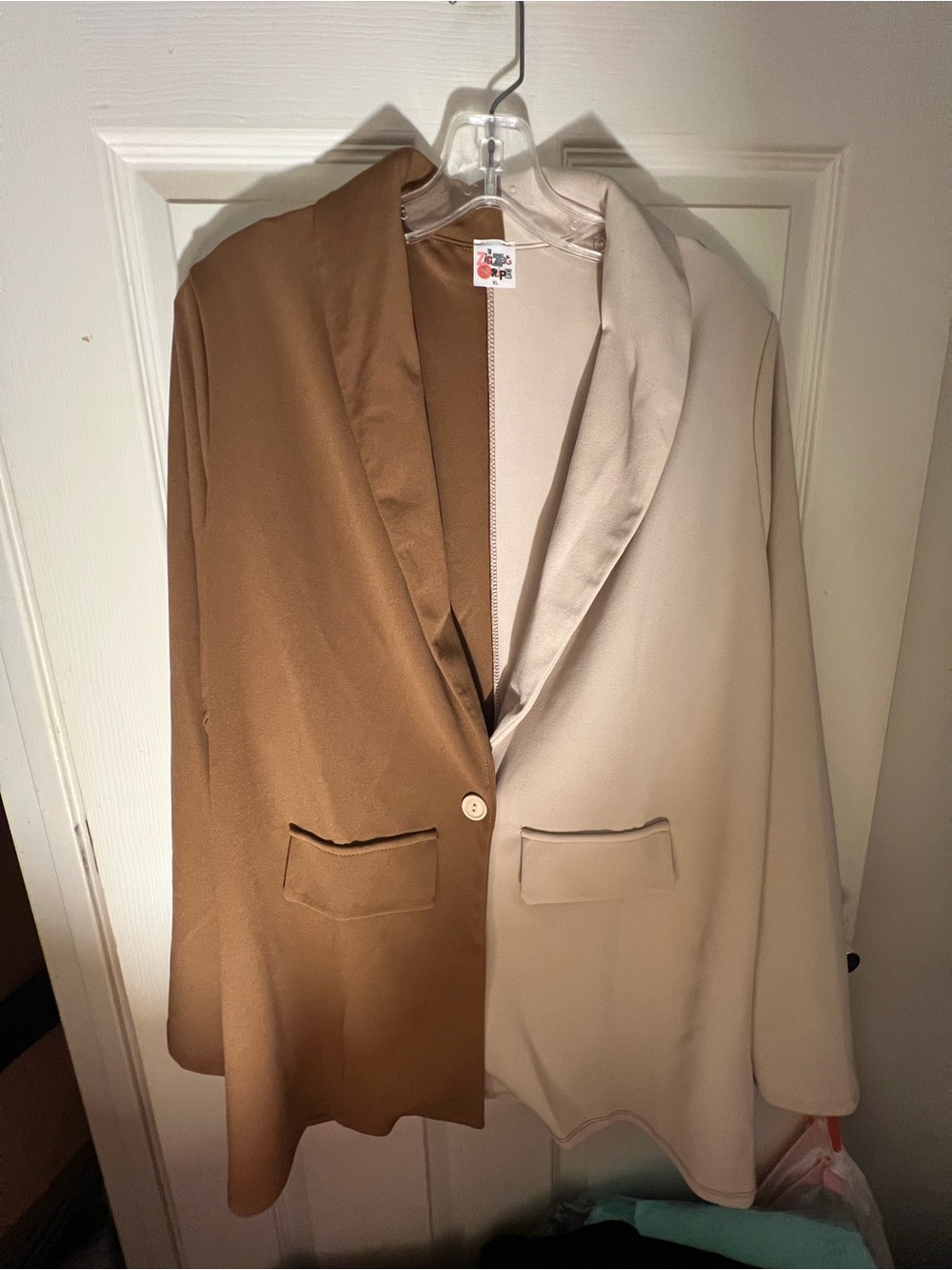 Two-Tone Brown & Cream Blazer